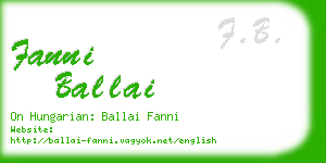 fanni ballai business card